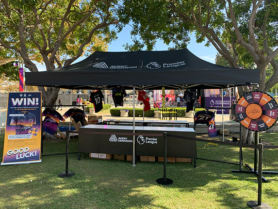 QuizWizards teams up with Avery Dennison at the Premier League Mornings Live FanFest event in the Los Angeles Memorial Coliseum.