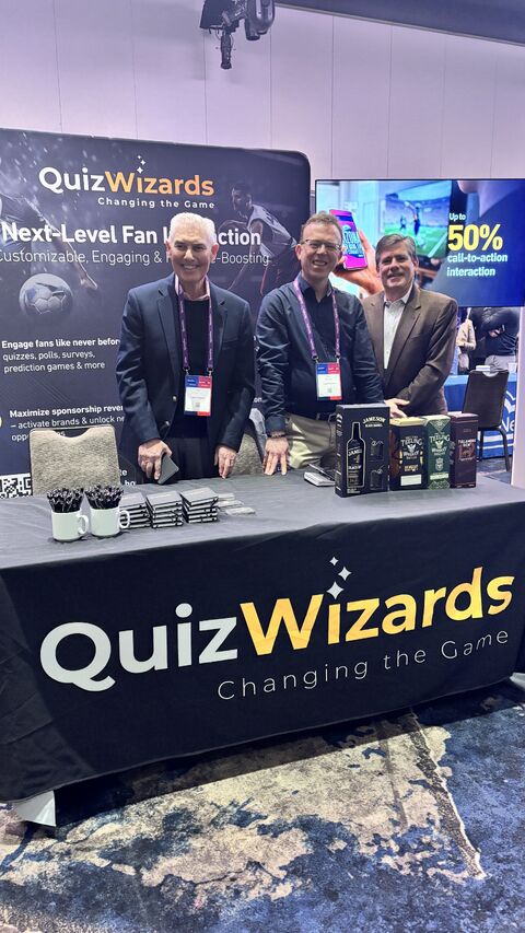 QuizWizards team at the SportsPro New York exhibition stand in March 2025