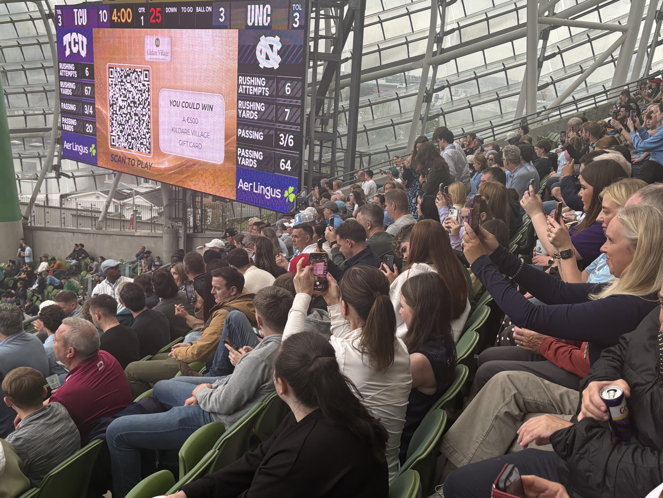 QuizWizards brings interactive fan engagement to over 40,000 fans at the Aer Lingus College Football Classic