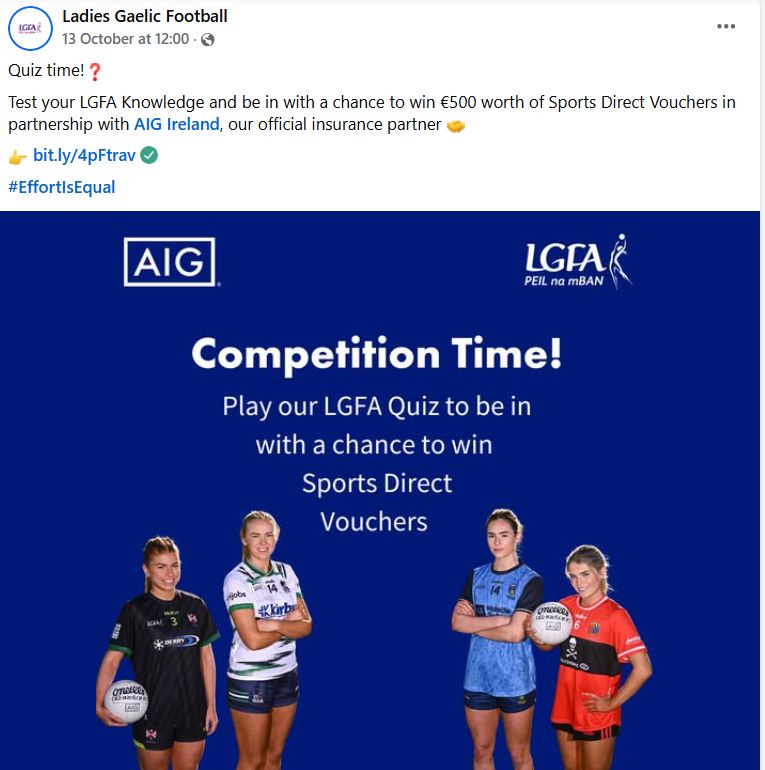 QuizWizards partners with AIG Ireland to bring interactive fan engagement to the LGFA